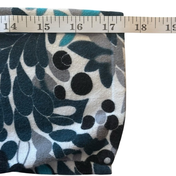 Christopher & Banks Womens Floral Open Front Cardigan Medium Gray Blue Office - Picture 9 of 9